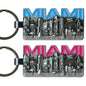 Key Chains Miami Metal Top Sky/L Pewt 2.25"