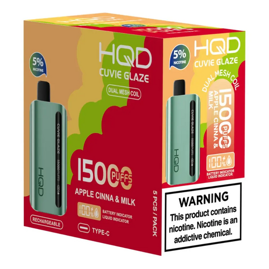 HQD  Apple Cinna & Milk Cuvie Glaze 15.000 Puff  Vape Disposable 5%