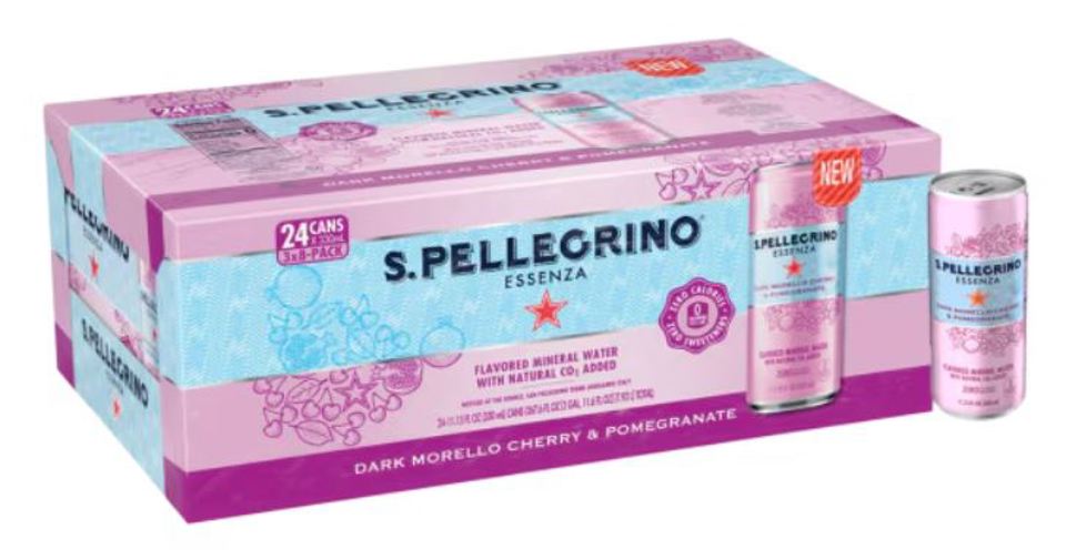 S.Pellegrino Essenza Black Cherry Morello & Pomegranate 330 ml (11.15 oz.) Can-Case of 24